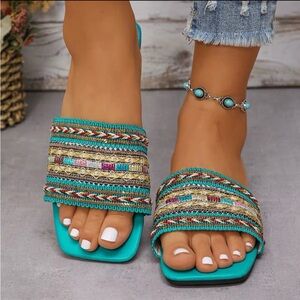 Colorful Beaded Women's Sandals